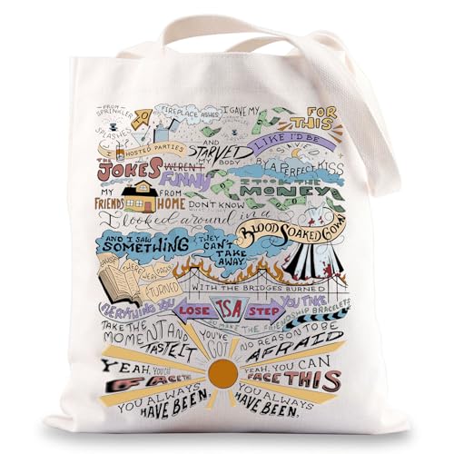 BWWKTOP Singer Canvas Tote Bag Singer Fans Gift Song Lyrics Inspired Shoulder Bag Singer Merchandise Fireplace Ashes