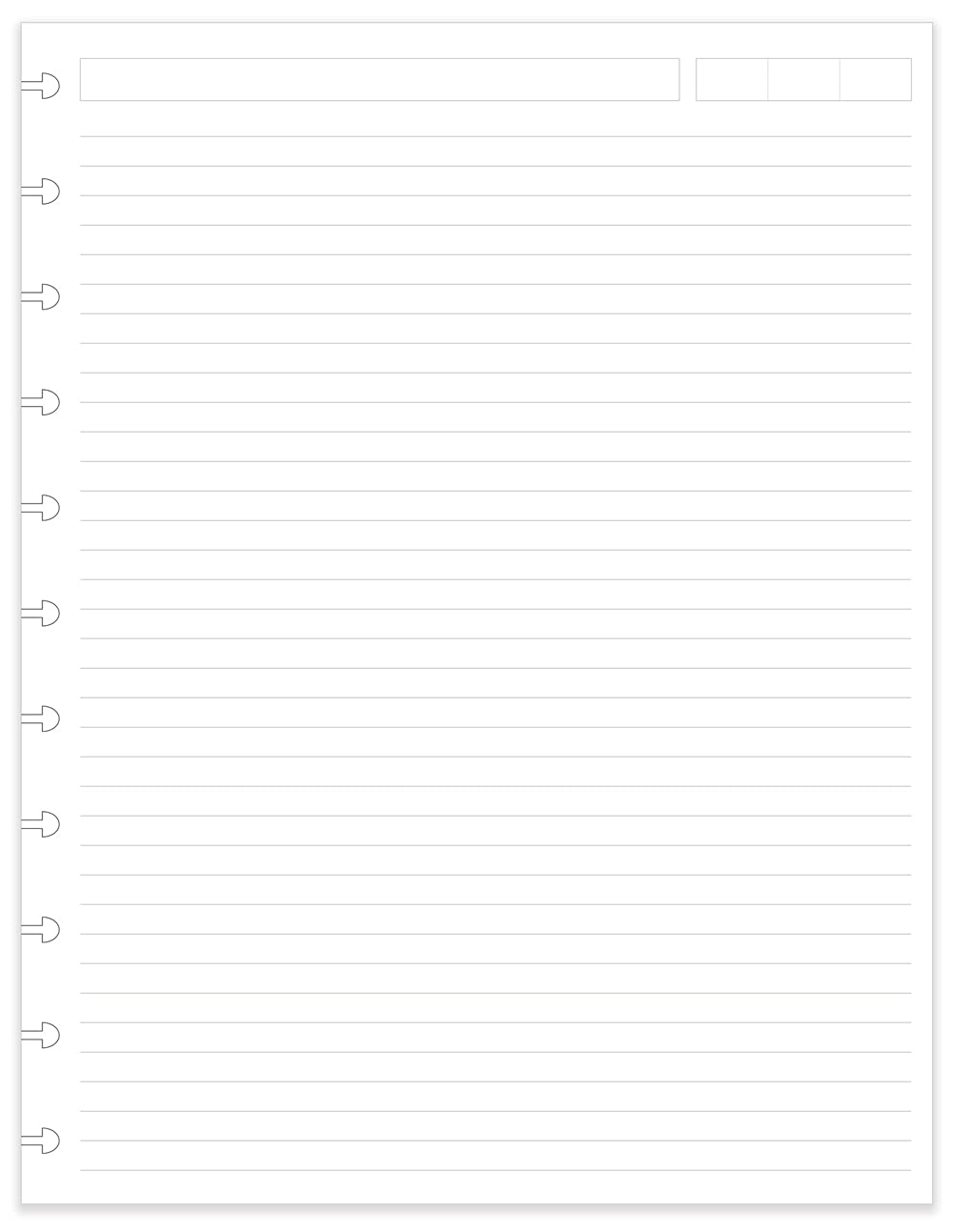 Papier uzupełniający w formacie listowym, wkład papieru tarczowego do niestandardowego systemu robienia notatek TUL, wkłady do planera, 100 arkuszy/200 stron, biały papier w linie, wkład papieru