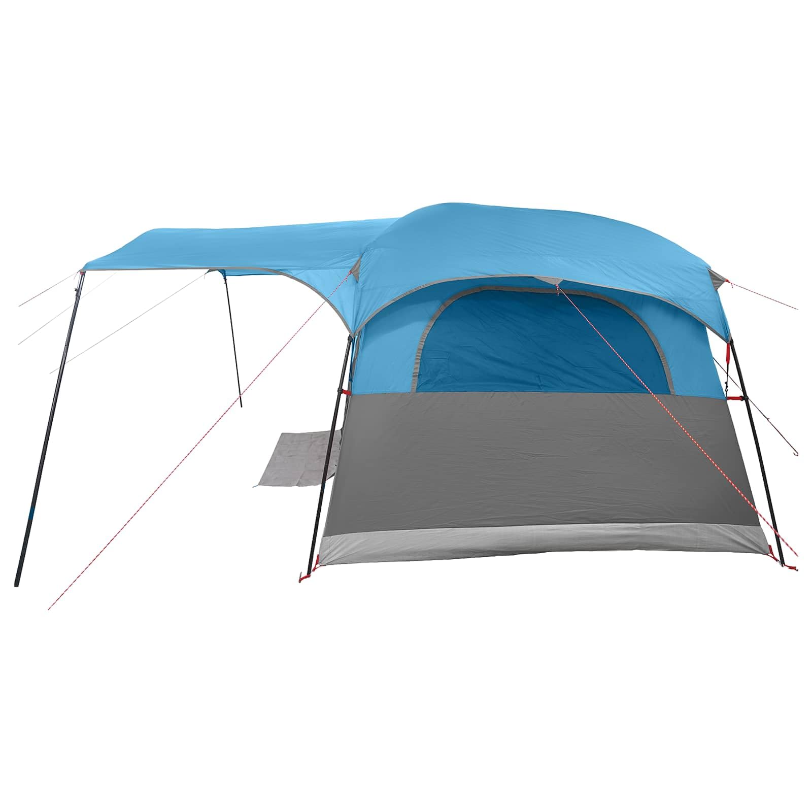 Tenda da campeggio per 10 persone, verde, poliestere e acciaio