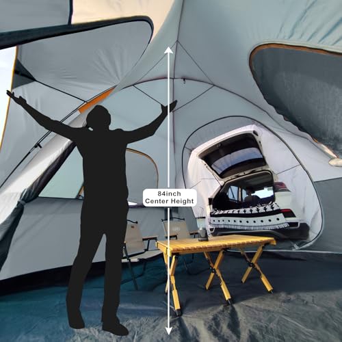 Image of UNP SUV Dome Tent for Camping, Outdoor 6 Person Car Camping Tent, Easy Set Up SUV Tailgate Tent with Rainfly 10' x 10' Vehicle Camping Tent | for Camping