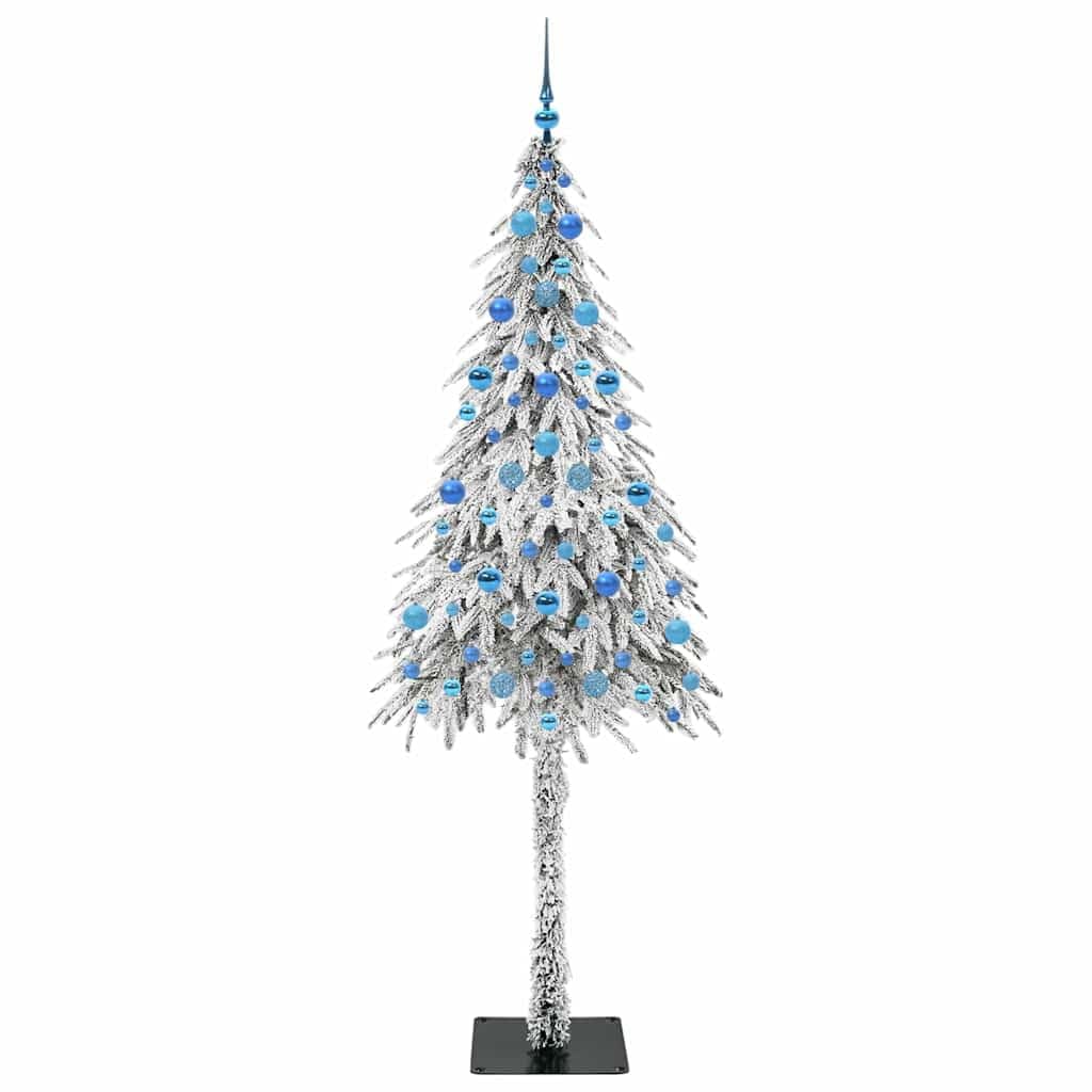 Sztuczna choinka z 300 diodami LED o wysokości 210 cm, wykonana z polietylenu i stali, pokryta śniegiem, do wewnątrz i na zewnątrz, oświetlona, realistyczny wygląd jodły