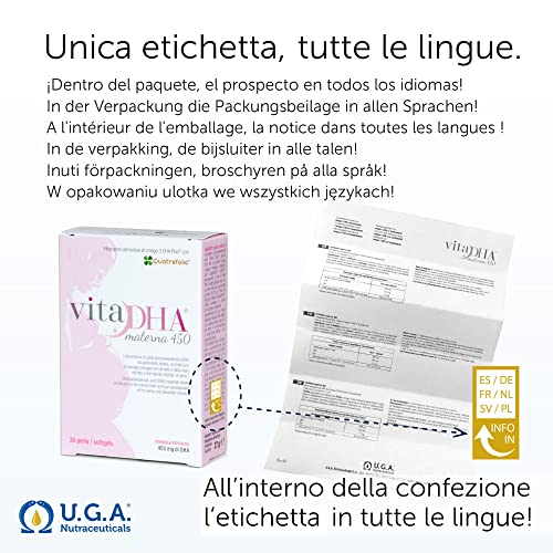 NIEUW VitaDHA® Materna | 450 mg omega-3 DHA voor zwangerschap en borstvoeding | met Quatrefolic®-methylfolaat, drie keer… - Image 5