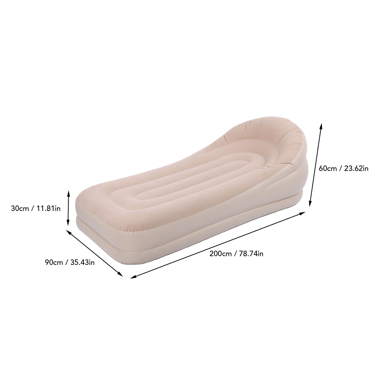 Lettino Gonfiabile 200x90x60cm con Pompa Integrata per Gonfiaggio