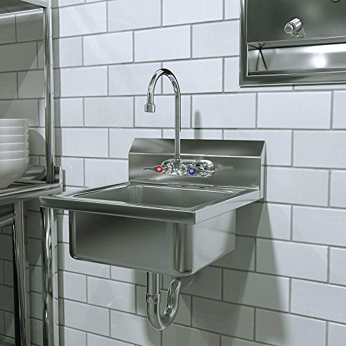 T&S Brass B-1146 Wall Mount Workboard Faucet. 4" Centers With Gooseneck Spout And Lever Handles. #TOP2