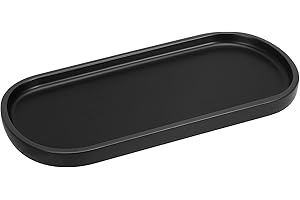 Luxspire Black Oval Vanity Tray