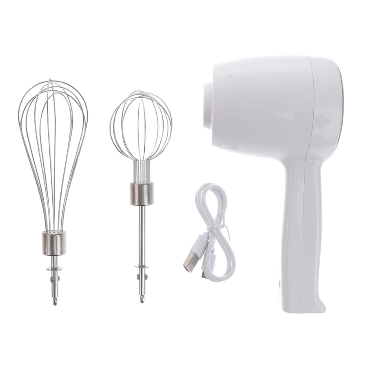 BRIGHTFUFU Egg Beater Rechargeable Hand Blender Electric Mixer 1-2 Speeds 5 Gear Stainless Steel for Kitchen Egg Whipping Tool