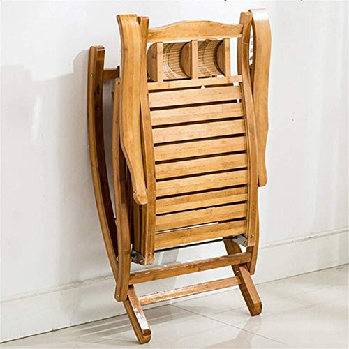 Chaise longue de salon pliante et inclinable en bois et coton rouge pour adulte - 7