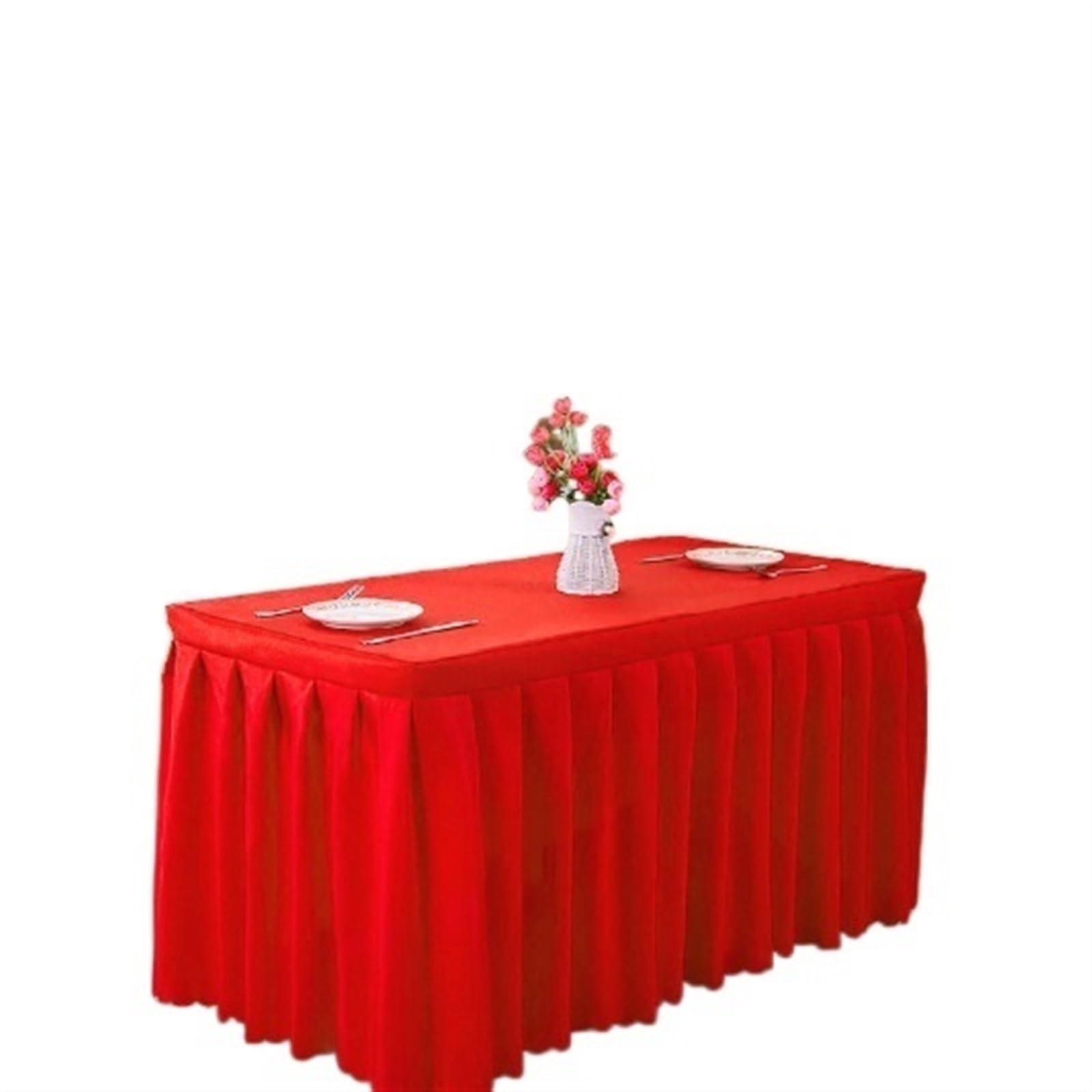 Gonna Per Tavolo Rettangolare 240x60x75 Cm - Tovaglia Con Gonna In Poliestere Per Eventi