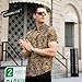 LOGEEYAR Mens Fashion Shirts Leopard Snakeskin Print Button Down Summer Short Sleeve Casual Shirt
