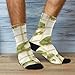 Lovely Green Frog Fashion crew socks cute running soft wicking men's crew socks size (2-Pair)