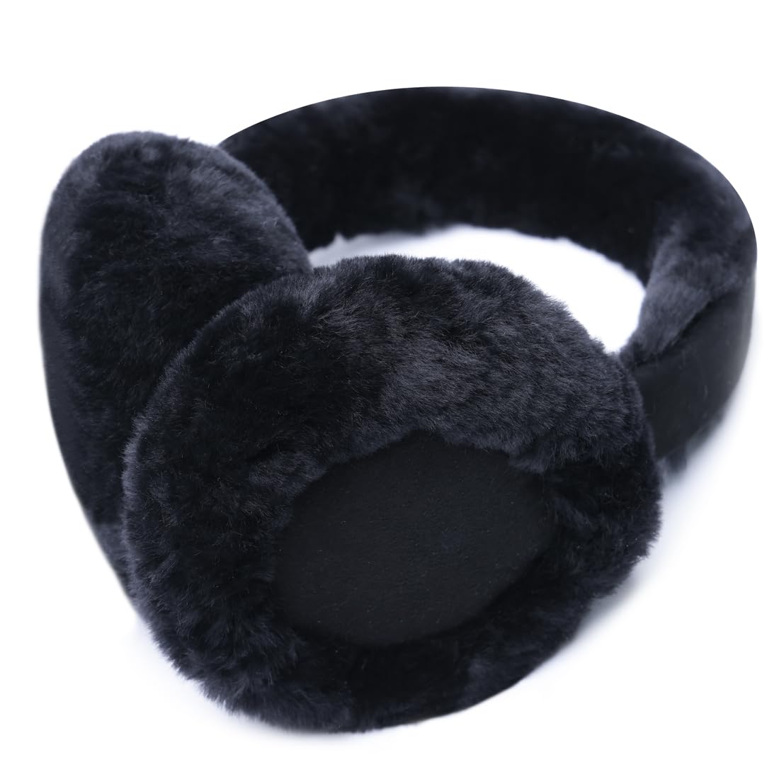 Harssidanzar Classic Winter Earmuffs for Men and Women - Unisex Sheepskin, Foldable, Outdoor Earmuffs HU301CA
