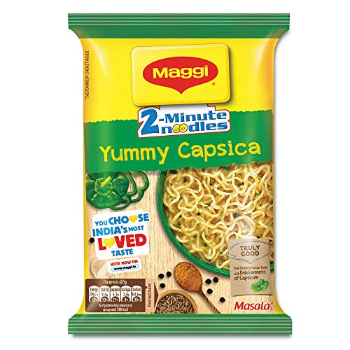 Image of Maggi 2-Minute Instant Noodles, Yummy Capsica Masala Pouch, 60.5g