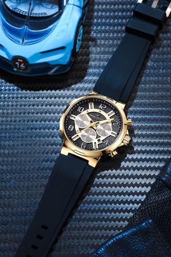 Image of Daniel Hechter Paris Beaubourg Collection Multifunctional Watch for Men with Textured Round Dial and Silicon Strap-DHM1009