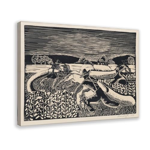 Toile Cotton Pickers Margaret Burroughs : une œuvre d'art textile avec cadre premium
