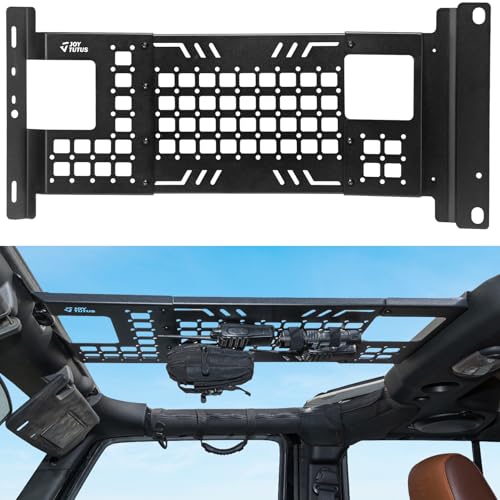 JOYTUTUS Overhead Molle Panel Compatible with Wrangler JK 2007-2018 (Only for Hard Top), Wrangler Cargo Roof Rack Storage, No Drilling