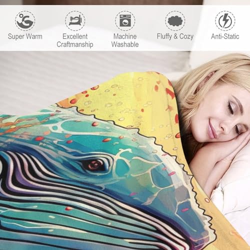Couverture polaire baleine 150x200 plaid canapé - 4