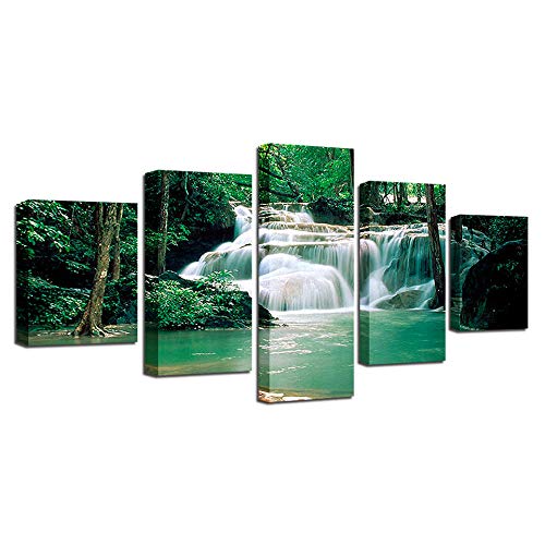 Lacs et cascades impression sur toile 5 pièces pour home décor