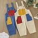 Little Boys Girls Color Block Overalls Suspender Pants Adjustable Straps Jumpsuit Cotton Cute (Beige, 10-11 Years)