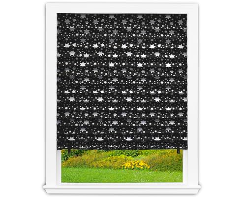 Redi Shade No Tools Original Printed Blackout Pleated Paper Shade, Stars, 36" W x 72" L, 4 Pack