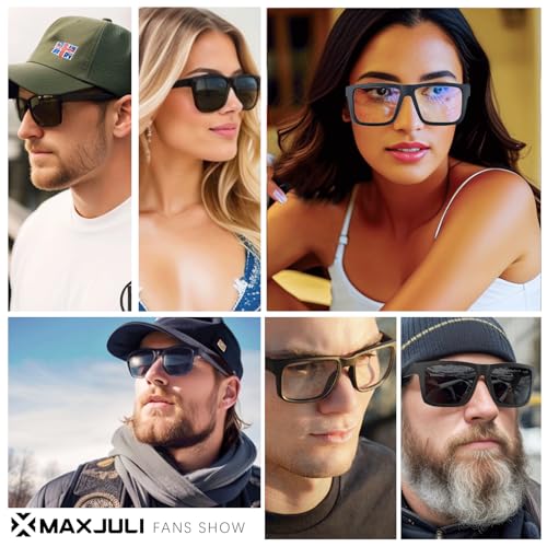 MAXJULI Blue Light Glasses XXL Size Double Extra Large Z87 for Big Wide Heads Men 82283