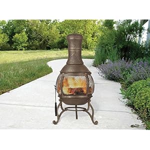 Deckmate Corona 3 Ft High Outdoor Steel Chimenea Fireplace Model 28063