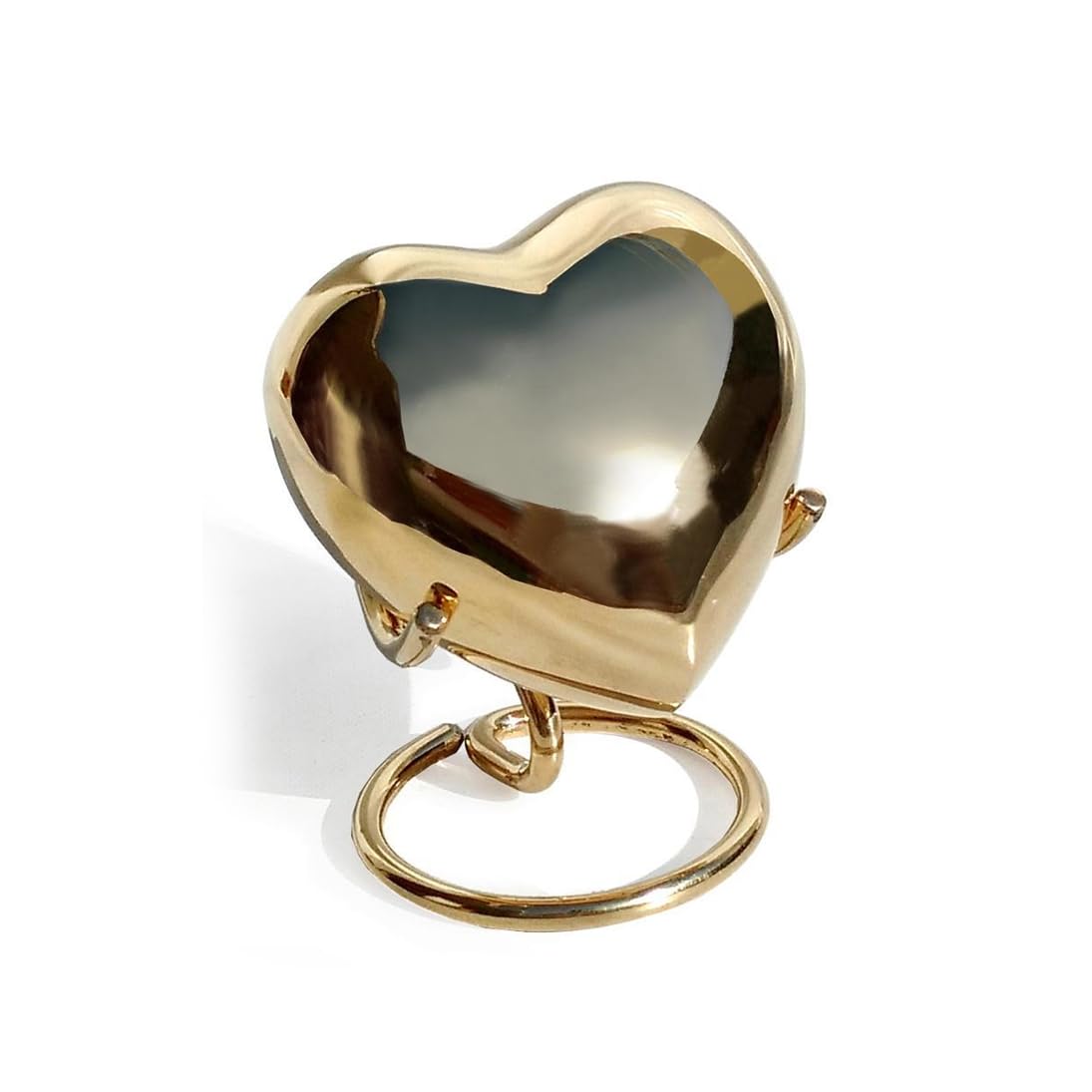Well Blessed Small Polished Gold Heart Keepsake Cremation Urn