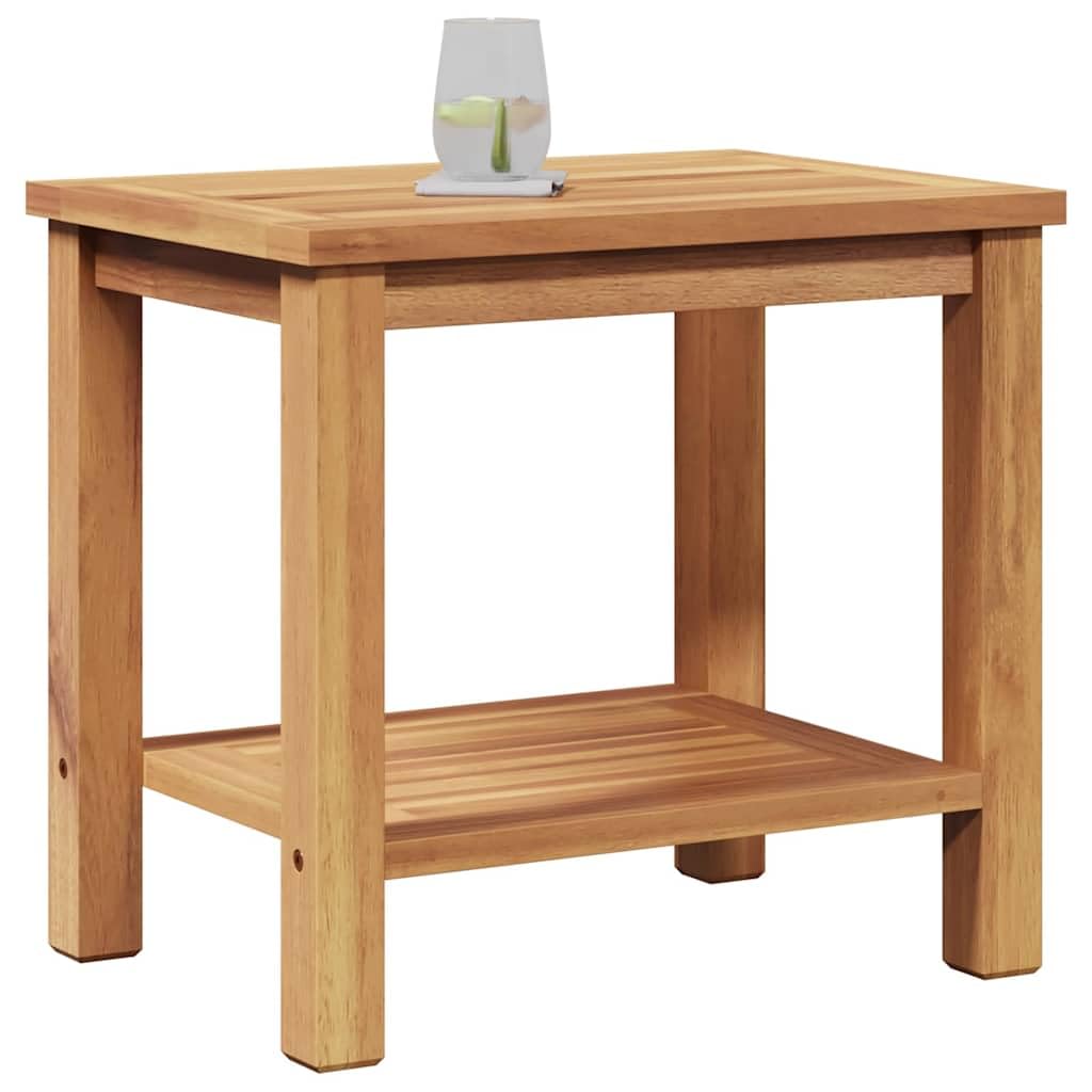 Genérico Mesa de centro marrón, 50 x 35 x 45 cm, madera de teca maciza, mesa baja moderna con superficie texturizada y patas a poste para salón o jardín