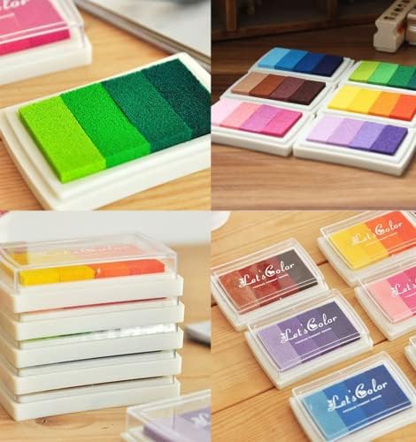 70pcs Alphabet Letters Stamps, BetterJonny Wooden Rubber Ink Stamp Kit with 6pcs Colorful Ink Pad Set for DIY Craft
