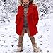 rrhss Baby Girls Faux Fur Teddy Long Coat Tollder Kids Winter Fleece Jacket Warm Outwear Clothes Red 4-5T