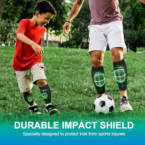 WYKOR Soccer Shin Guards with Sleeves for Kids Youth Adults Boys Girls - image 4