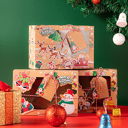 Lot de 6 boîtes à biscuits de Noël avec fenêtre transparente, pour biscuits, bonbons, gâteaux Cover