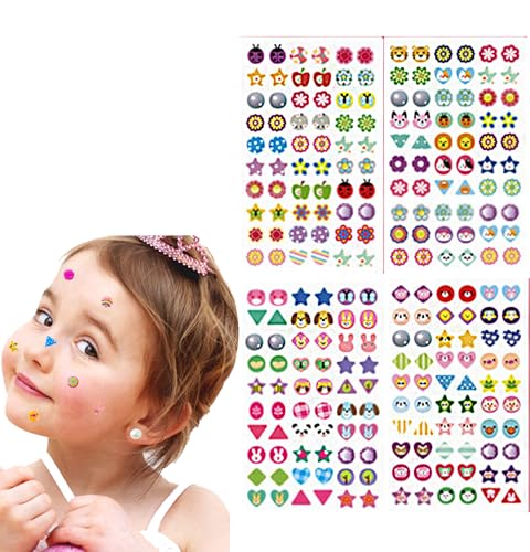 Votvlog 4 Hojas de 240 Pendientes Adhesivos, Sticker Earrings Pendientes de Pegatina para Niñas, Pegatinas Infantiles, Stickers Pendiente, Recompensa Niños, Regalos para Niñas, Pegatina Decoración