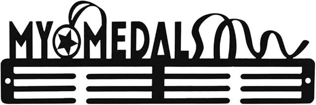 Sehaz Artworks Medal Holder Display Hanger Rack Medals Black Medal Holder Wall Mount Running Medal Frame Holds Upto 24-30 Medals