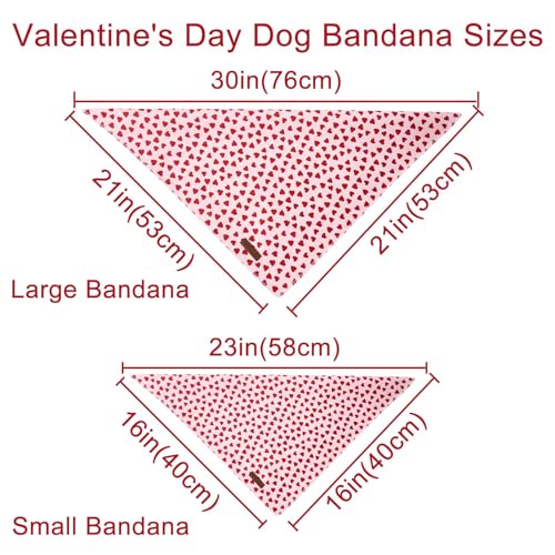 Image of Valentine's Dog Bandana, UP URARA PUP Soft Cotton Adjustable Pet Scarf for Small, Medium, and Large Dogs, Cute and Comfortable Dog Accessory,L