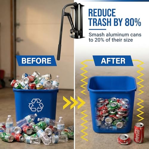 Wall Mounted Aluminum Can Crusher Heavy Duty – Tin and Plastic Bottle Smasher for Recycling (12oz/16oz/24oz/32oz) - Image 4