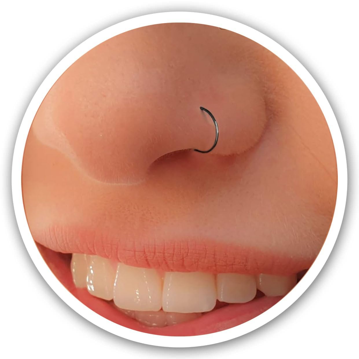 Gold Nose Rings - Silver Nose Ring - Black Nose Piercings -Thin Small 24 Gauge 7mm Nose Piercing Jewelry- 925 Sterling Silver Nose Piercings - 14k Gold Filled Nose Rings For Women - 925 Black Sterling Silver Nose Rings Hoops