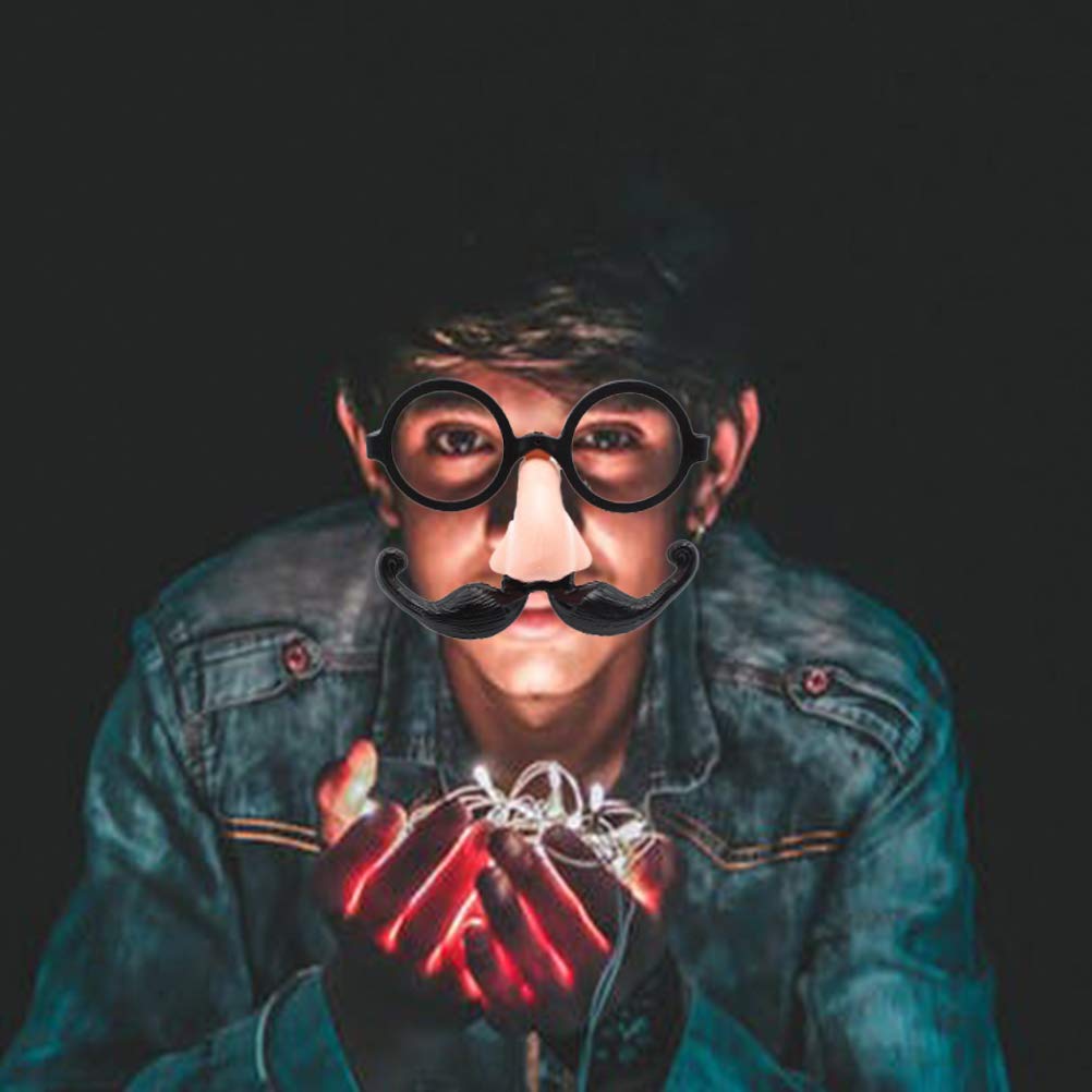 Occhiali Divertenti Naso Grande - 2 Pezzi Con Baffi E Sopracciglia Per Halloween E Feste