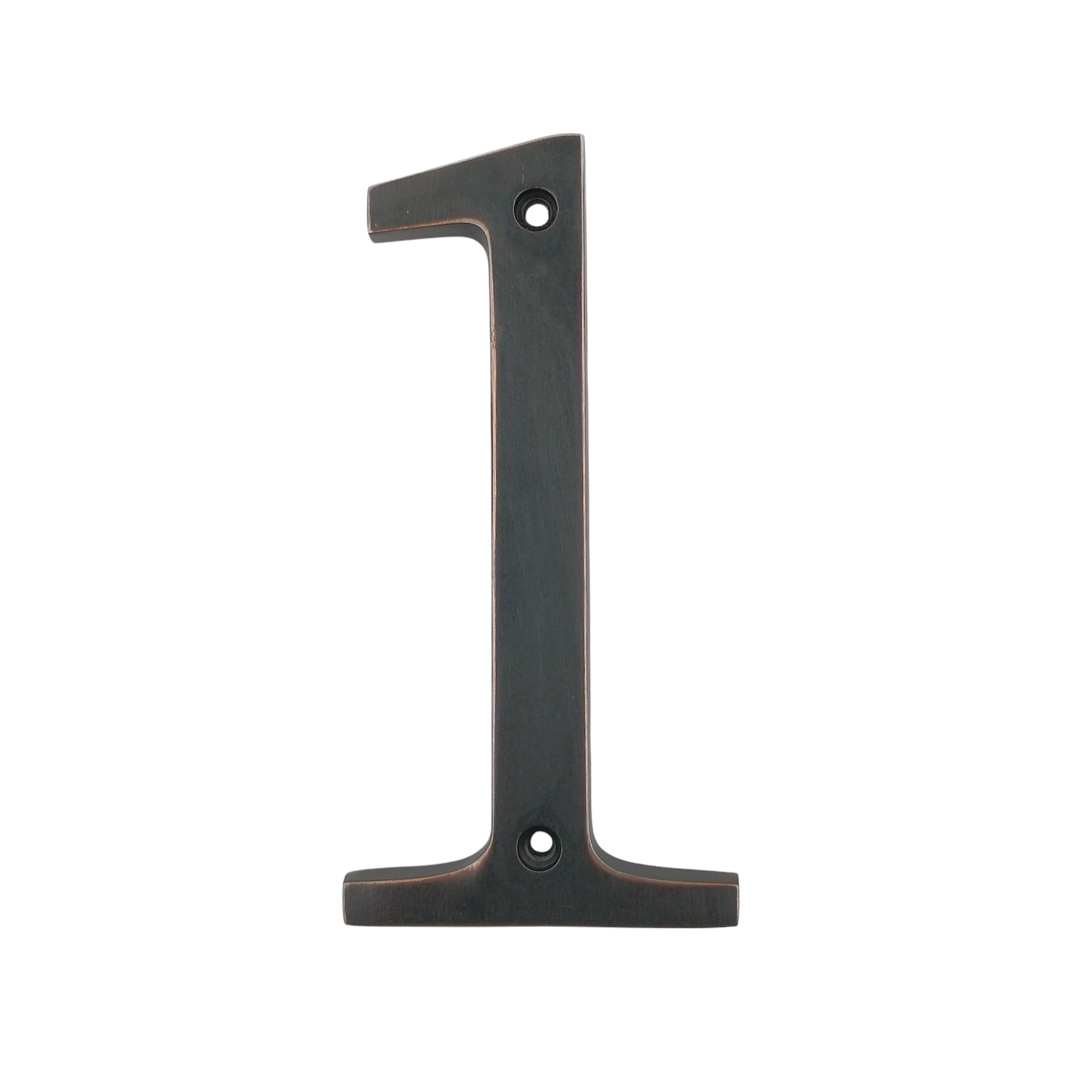 Large Bold 5" Aged Bronze Metal Flush House Address Numbers, Bold Readable Font (1)