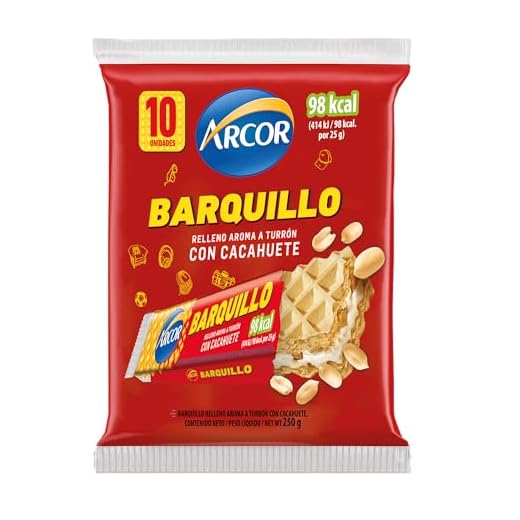 ARCOR - Barquillo relleno aroma a Turrón con Cachuete - 10 unidades