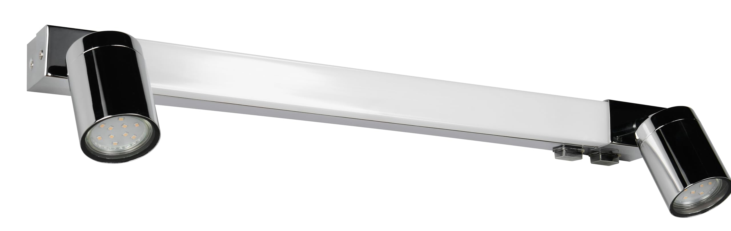 Trio Leuchten Aplique de baño LED ENRICO 281470306, metal cromado, 6,5 vatios LED, excl. 2x GU10, color de luz ajustable