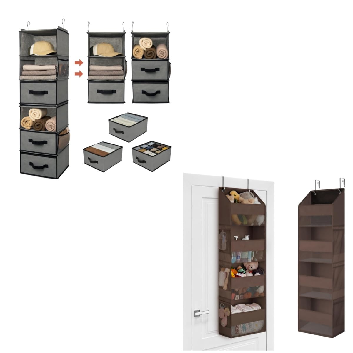 GRANNY SAYS Bündel aus Organizzatore per guardaroba a 6 ripiani und Porta Oggetti da Appendere con 4 Tasche