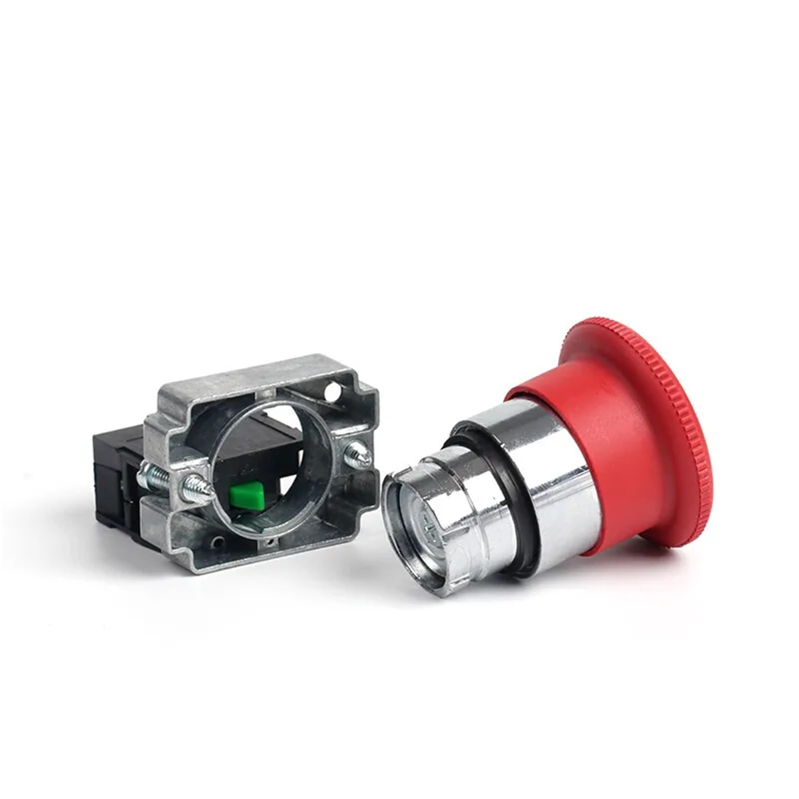 Interruptor de botón de parada de emergencia con cabeza de seta de XB2-542 de 22mm, interruptor de botón de encendido de parada de emergencia de 10A/415V(2NC)
