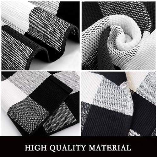 Tapete Buffalo Plaid 4'x6' en Blanco y Negro miniatura 2