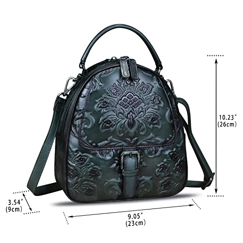 Image of IVTG Genuine Leather Backpack for Women Crossbody Shoulder Bag Vintage Rucksack Fashion Knapsack Purse Daypack Bag (Darkgray)