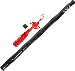 Flauta de bambú Instrumento Musical Clásico Tradicional Para Principiantes Hecho A Mano De Color Negro(2.3X42CM)