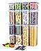 Airtight Food Storage Containers with Lids, Clear Pantry Canister Set for Kitchen Organization, Stackable Organizers for Food, BPA Free Plastic 14-Pack with Different Sizes Dark Gray
