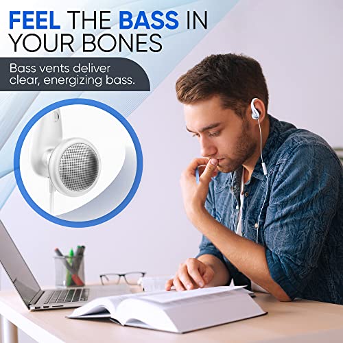 Image of PHILIPS Over The Ear Earbuds, Flexible Wrap Around Earbuds, Around Ear Headphones with Mic Behind The Ear Headphones, Perfect for Sports, Running, Exercise, Gym (White)