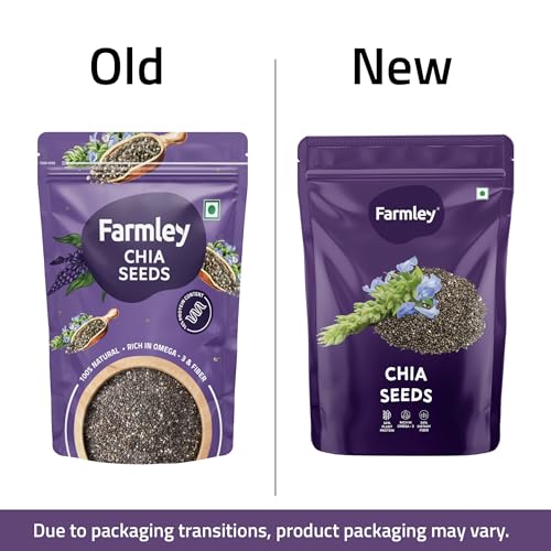 Image of Farmley Chia Seeds I 200g I Chia seeds for weight loss I Omega-3 Seeds for eating I Non GMO and fibre rich seeds (Pack of 2)