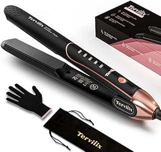 Terviiix Plancha De Cabello Professional 450°F, Non-Snagging Ceramic Flat Iron Hair Straightener 1 inch, 3X Less Damage Hair Iron Straightener and Curler, 15s Fast Heating, 5 Adjustable Heats