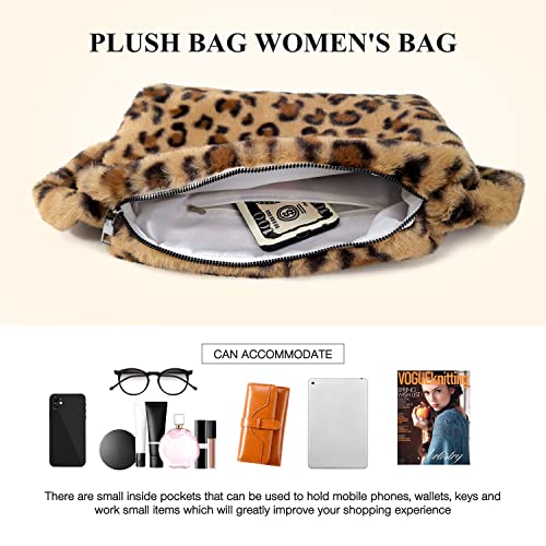 Bolsa tote peluda para mujer estilo Y2K miniatura 5